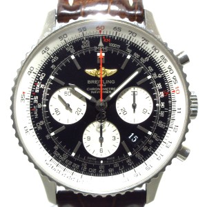 ブライトリング BREITLING 腕時計 ナビタイマー01 AB012012 メンズ SS/革ベルト/クロノグラフ 黒×アイボリー【中古】20240512