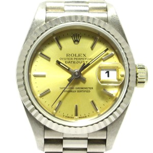 ロレックス ROLEX 腕時計 デイトジャスト 69179 レディース 金無垢/K18WG/32コマ ゴールド【中古】20240605