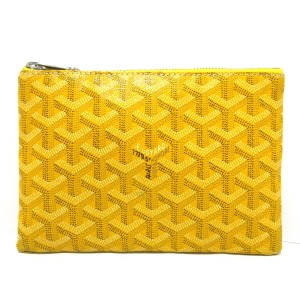 ゴヤール GOYARD ポーチ レディース - ダークイエロー×白×マルチ コーティングキャンバス【中古】20240514