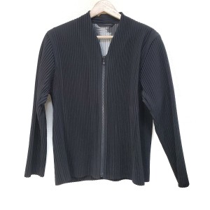 オム プリッセ イッセイ ミヤケ HOMME PLISSE ISSEY MIYAKE ブルゾン サイズ1 S メンズ 美品 黒 長袖/プリーツ/春/秋【中古】20240416