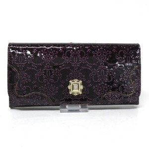 アナスイ ANNA SUI 長財布 レディース 美品 ルーミー パープル ラメ/がま口 エナメル（レザー）【中古】20240408