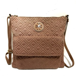 トリーバーチ TORY BURCH ショルダーバッグ レディース - ピンクベージュ キルティング ナイロン【中古】20240419