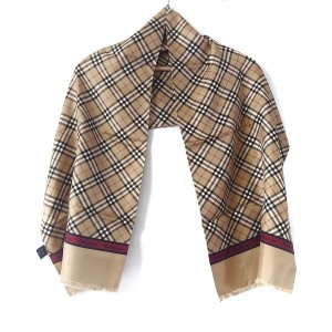 バーバリーズ Burberry's スカーフ   レディース 美品 - ブラウン×ベージュ×マルチ シルク【中古】20240531