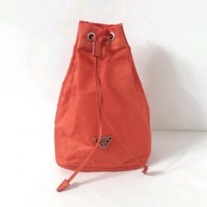 【美品】PRADA プラダ ミニバッグパック 三角ロゴプレート 巾着型 ナイロン リュック/バックパック 東京銀座
