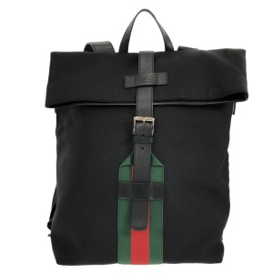 グッチ GUCCI リュックサック レディース テクノ キャンバスバックパック 337075 黒 テクノキャンバス【中古】20240605