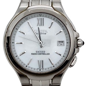 シチズン CITIZEN 腕時計 EXCEED H410-T003818 メンズ SS/電波受信状況未確認 ホワイトシェル【中古】20240528