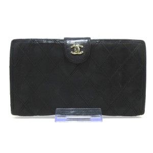 シャネル CHANEL 長財布 レディース マトラッセ 黒 ゴールド金具 キャビアスキン×ラムスキン【中古】20240520