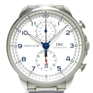 INTERNATIONAL WATCH CO IWC 腕時計 ポルトギーゼ・ヨットクラブ・クロノグラフ IW390702 メンズ SS/裏スケ シルバー【中古】20240618