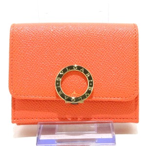 ブルガリ BVLGARI 3つ折り財布 レディース 美品 ブルガリブルガリ 289066 サーモンピンク レザー【中古】20240430