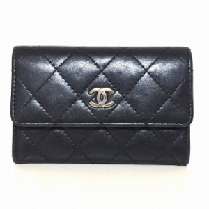 CHANEL コインケースカンボン黒シルバー コインケース/小銭入れ 小物