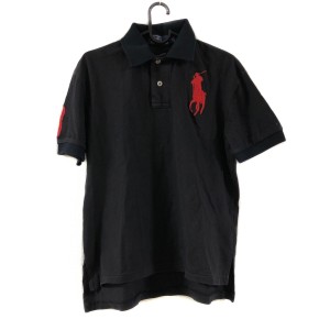 ポロラルフローレン POLObyRalphLauren 半袖ポロシャツ サイズM メンズ ビッグポニー 黒×レッド【中古】20231125