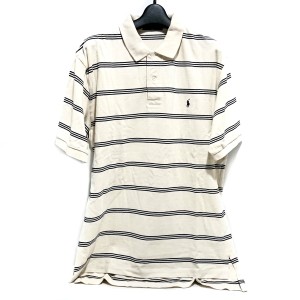 ポロラルフローレン POLObyRalphLauren 半袖ポロシャツ サイズLL メンズ - アイボリー×黒 ボーダー【中古】20230705