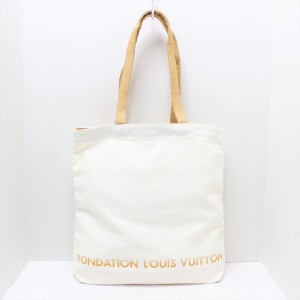 Fondation Louis Vuitton LV-FDT-BE Paris Limited Tote Bag White Cotton