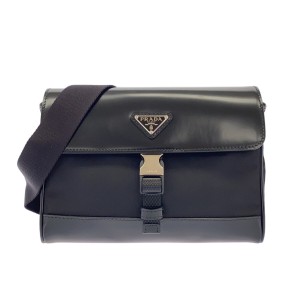 プラダ PRADA ショルダーバッグ レディース 美品 - 2VD044 黒 Re-Nylon ナイロン×レザー【中古】20240427