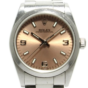 ロレックス ROLEX 腕時計 オイスターパーペチュアル 77080 ボーイズ オイスターブレス/SS/10コマ ピンク【中古】20240404