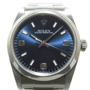 ロレックス ROLEX 腕時計 オイスターパーペチュアル 77080 ボーイズ SS/12コマ+余り1コマ(フルコマ) ブルー【中古】20240429