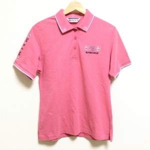 マンシングウェア Munsingwear 半袖ポロシャツ サイズM レディース - ピンク×パープル【中古】20240509