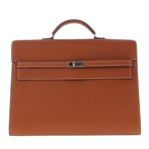 エルメス HERMES ビジネスバッグ レディース ケリーデペッシュ38 ゴールド シルバー金具 ヴォーエプソン【中古】20240429