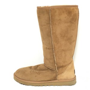 アグ UGG ロングブーツ W9 レディース ブラウン ムートン【中古】20231208