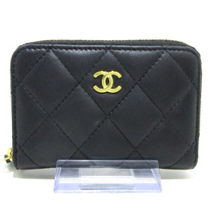 シャネル CHANEL コインケース レディース マトラッセクラシックジップコインパース AP0216 黒 ラムスキン【中古】20240519