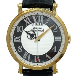 ヴィヴィアン VivienneWestwood 腕時計 Orb Hand VW-28D9 ボーイズ 革ベルト 白×黒【中古】20240410