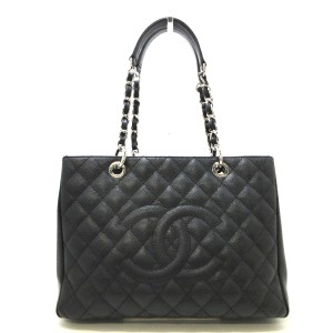 シャネル CHANEL トートバッグ レディース 復刻チェーントート(GST) A50995 黒 シルバー金具/チェーンショルダー【中古】20240513