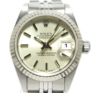 ロレックス ROLEX 腕時計 デイトジャスト 69174 レディース SS×K18WG/20コマ シルバー【中古】20240404