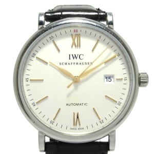 INTERNATIONAL WATCH CO IWC 腕時計 ポートフィノ IW356517 メンズ SS/アリゲーターベルト シルバー【中古】20240122