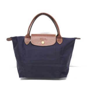 ロンシャン LONGCHAMP トートバッグ レディース ル・プリアージュオリジナル パープル×ダークブラウン 折りたたみ【中古】20240505