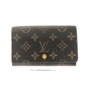 ルイヴィトン LOUIS VUITTON 2つ折り財布 モノグラム レディース ポルト モネ・ビエ トレゾール M61730【中古】20230830