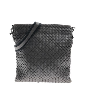 ボッテガヴェネタ BOTTEGA VENETA ショルダーバッグ レディース イントレチャート ダークブラウン レザー【中古】20230831