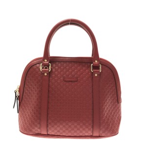 グッチ GUCCI ハンドバッグ レディース マイクログッチシマ 449663 ボルドー レザー【中古】20230906