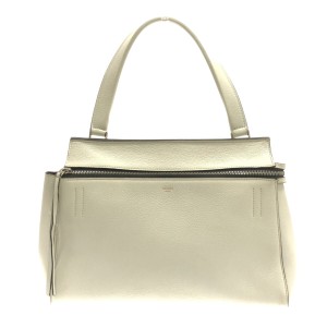 セリーヌ CELINE ハンドバッグ レディース エッジスモール 白 レザー【中古】20230813