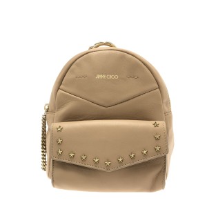 ジミーチュウ JIMMY CHOO リュックサック レディース キャシー ベージュ スタッズ レザー【中古】20230830