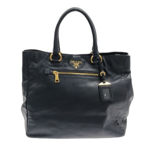 プラダ PRADA トートバッグ レディース - BN2532 ダークネイビー 革タグ レザー【中古】20230901