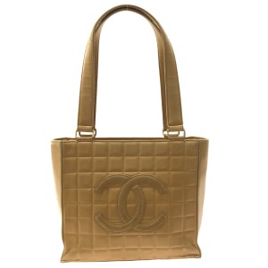 シャネル CHANEL ショルダーバッグ レディース チョコバー ベージュ ゴールド金具 ラムスキン【中古】20230923