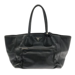 プラダ PRADA トートバッグ レディース - 黒 革タグ レザー【中古】20230901