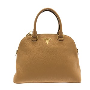 プラダ PRADA ハンドバッグ レディース ヴィッテロダイノ 1BA161 ブラウン レザー【中古】20230905