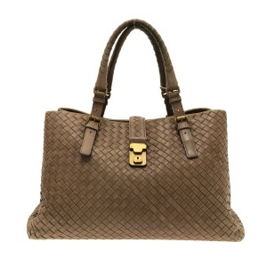 ボッテガヴェネタ BOTTEGA VENETA トートバッグ レディース ローマバッグ/イントレチャート 171265 ブラウン レザー【中古】20230905