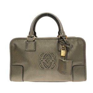 ロエベ LOEWE ハンドバッグ レディース アマソナ28 ダークゴールド レザー【中古】20230830