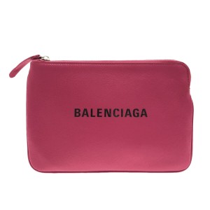 バレンシアガ BALENCIAGA クラッチバッグ レディース エブリデイ ポーチ M 492465 ピンク レザー【中古】20230909