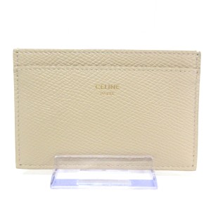 セリーヌ CELINE カードケース レディース 新品同様 - ベージュ レザー【中古】20230926