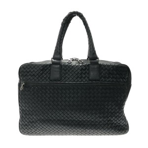 ボッテガヴェネタ BOTTEGA VENETA ビジネスバッグ レディース イントレチャート 153292 黒 レザー【中古】20230909