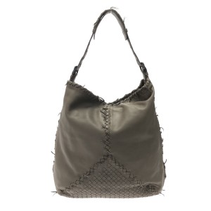 ボッテガヴェネタ BOTTEGA VENETA ショルダーバッグ レディース イントレチャート ダークグレー レザー【中古】20230909