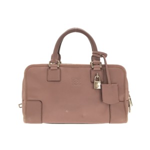 ロエベ LOEWE ハンドバッグ レディース アマソナ28 ピンクグレー レザー【中古】20230906