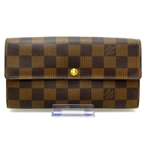 ルイヴィトン LOUIS VUITTON 長財布 ダミエ レディース ポルトフォイユ・サラNM2 N61734 エベヌ ダミエ・キャンバス【中古】20231121