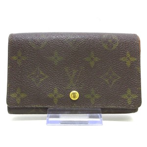 ルイヴィトン LOUIS VUITTON 2つ折り財布 モノグラム レディース ポルト モネ・ビエ トレゾール M61730【中古】20231111