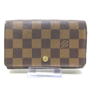 ルイヴィトン LOUIS VUITTON 2つ折り財布 ダミエ レディース ポルト モネ・ビエ トレゾール N61730 エベヌ【中古】20231011