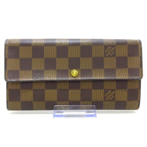 ルイヴィトン LOUIS VUITTON 長財布 ダミエ レディース ポルトフォイユ・サラNM2 N61734 エベヌ ダミエ・キャンバス【中古】20231212