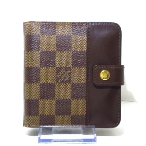 ルイヴィトン LOUIS VUITTON 2つ折り財布 ダミエ レディース コンパクト・ジップ N61668 エベヌ ダミエ・キャンバス【中古】20231210